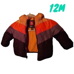 Swiss Tech Baby Infant 12M Boy Heavyweight Puffer Winter Hooded Zipper Jacket